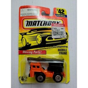 VTG 1996 MATCHBOX Action System #42 Mobile Crane, Orange Moving Parts / Sealed